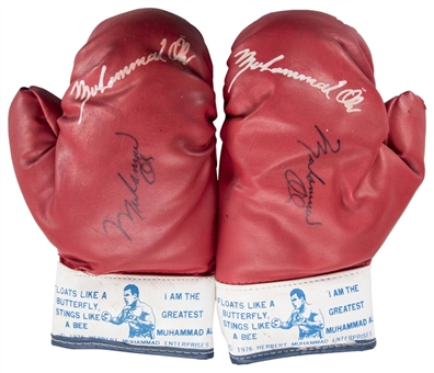 1976 Muhammad Ali Brand Signed Boxing Gloves Lot of (2) (PSA/DNA Mint 9)